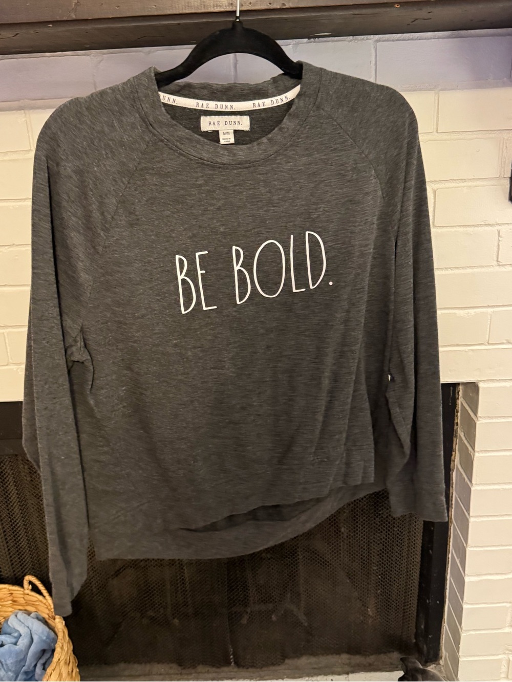 Rae Dunn Charcoal Gray 'Be Bold.' Long Sleeve Sweatshirt